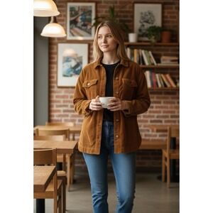 Madewell Corduroy Yorkway Shirt Jacket Size Small Gold Relaxed Button Up Shacket